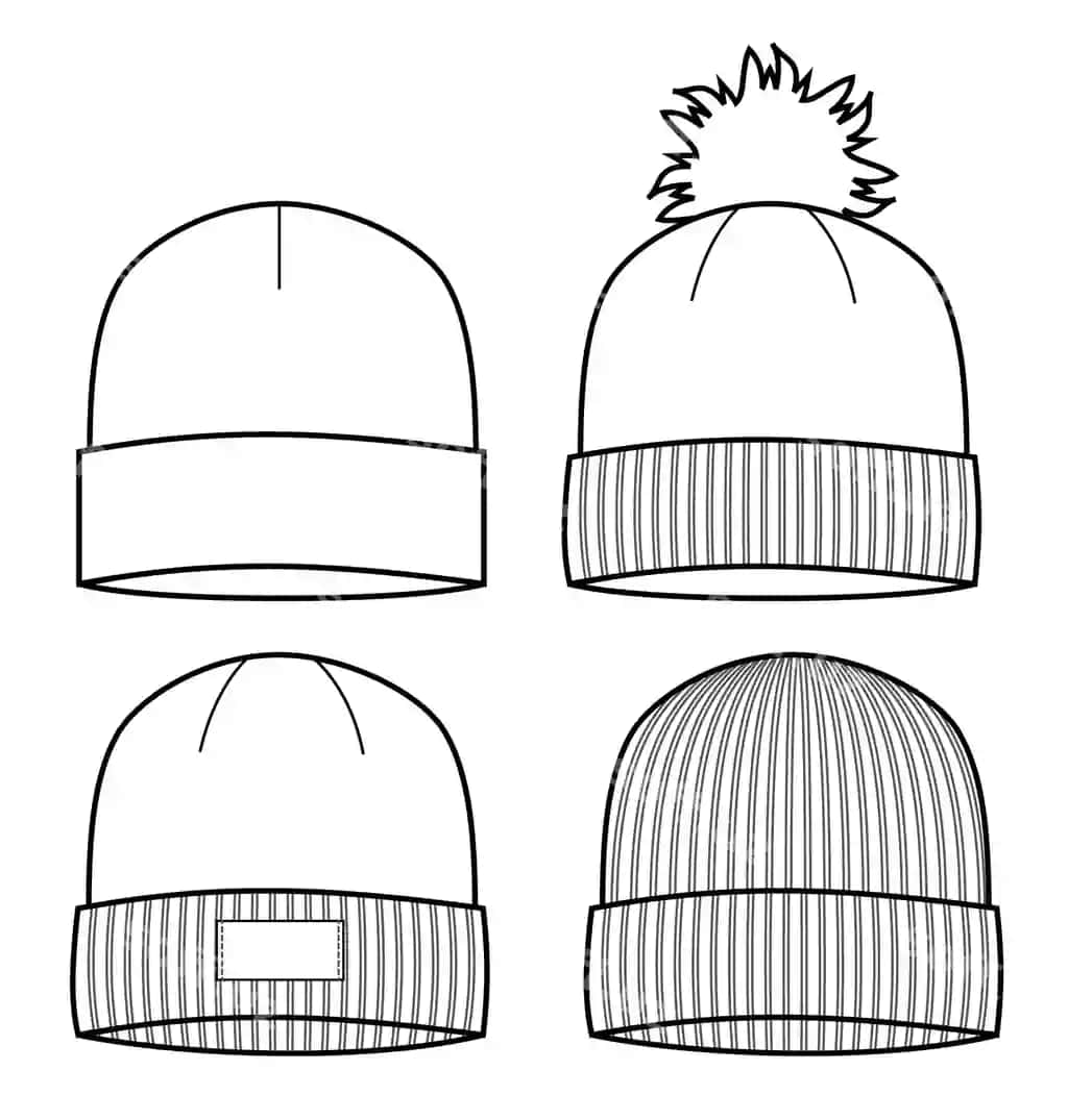 Qotirma Béni shlyapalari tekis Béni shablonlari | Wool beani caps flat beanie templates