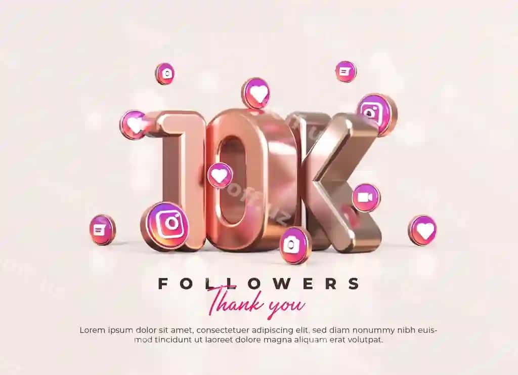 Gulbina, kumush 3d o'n ming kuzatuvchi Instagram ikonkalar bilan | Rose gold silver 3d 10k followers with instagram icons