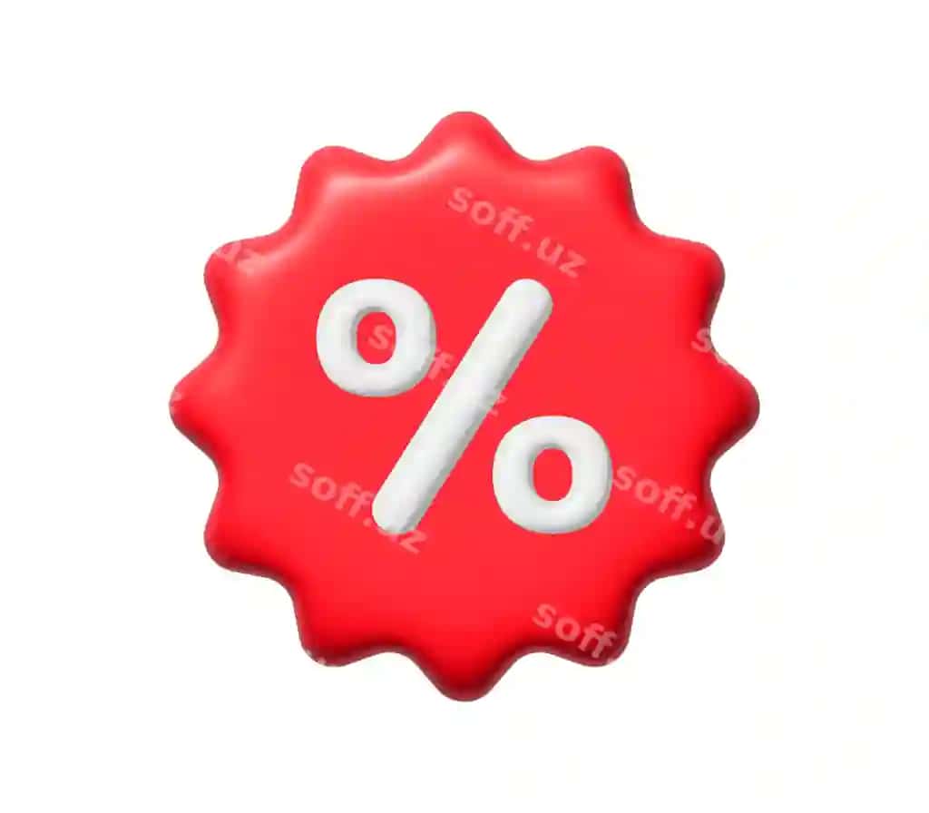 3D chegirma promotsiya taklifi etiketi yulduz shakli nakashti foiz belgisi ikonasi bilan oq fonida izolyatsiya qilingan | 3d discount promotion offer tag starburst badge with percentage symbol icon isolated white