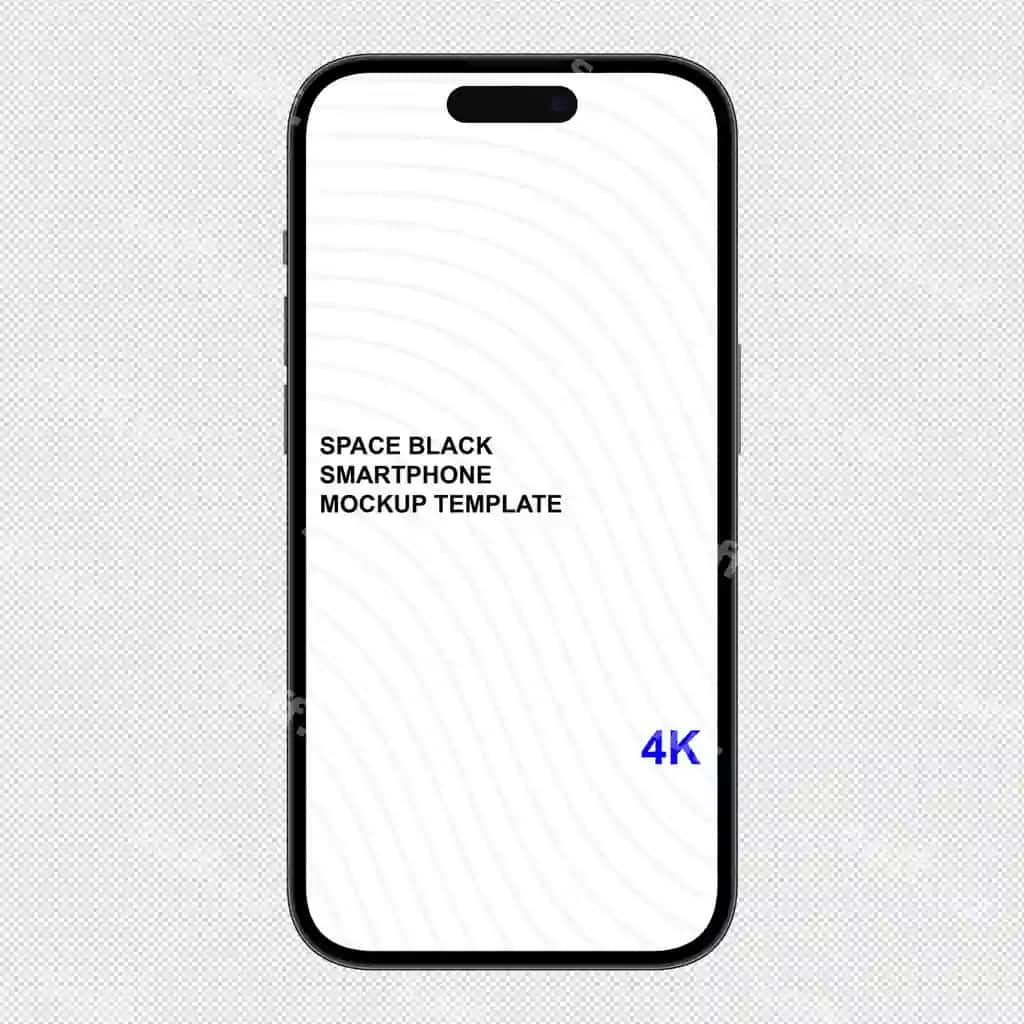 Fon qora iphone 14 Pro Max mockup shablon orqa fonli bo'lmasa ham | Space black iphone 14 pro max mockup template without background