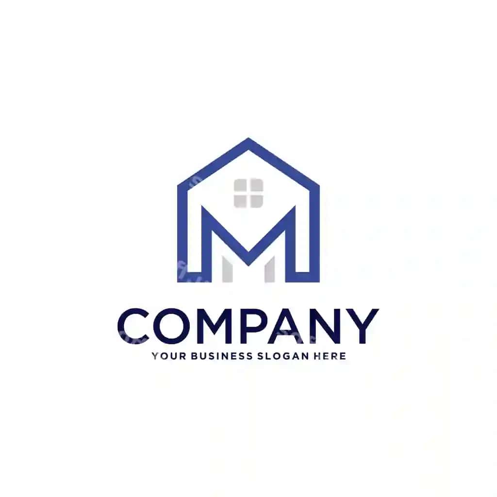 M logotip dizayni uy binolari bilan | M logo design with house real estate