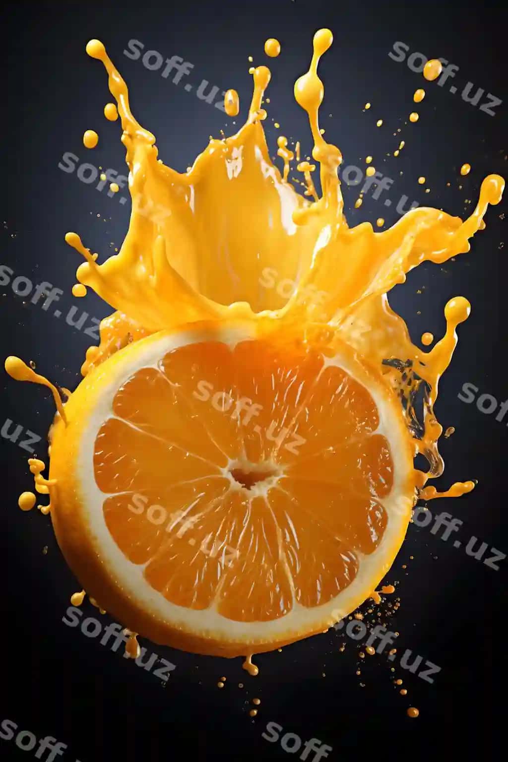 Uch o'lchovli tasvir siqilgan apelsin | 3d image squeezed orange