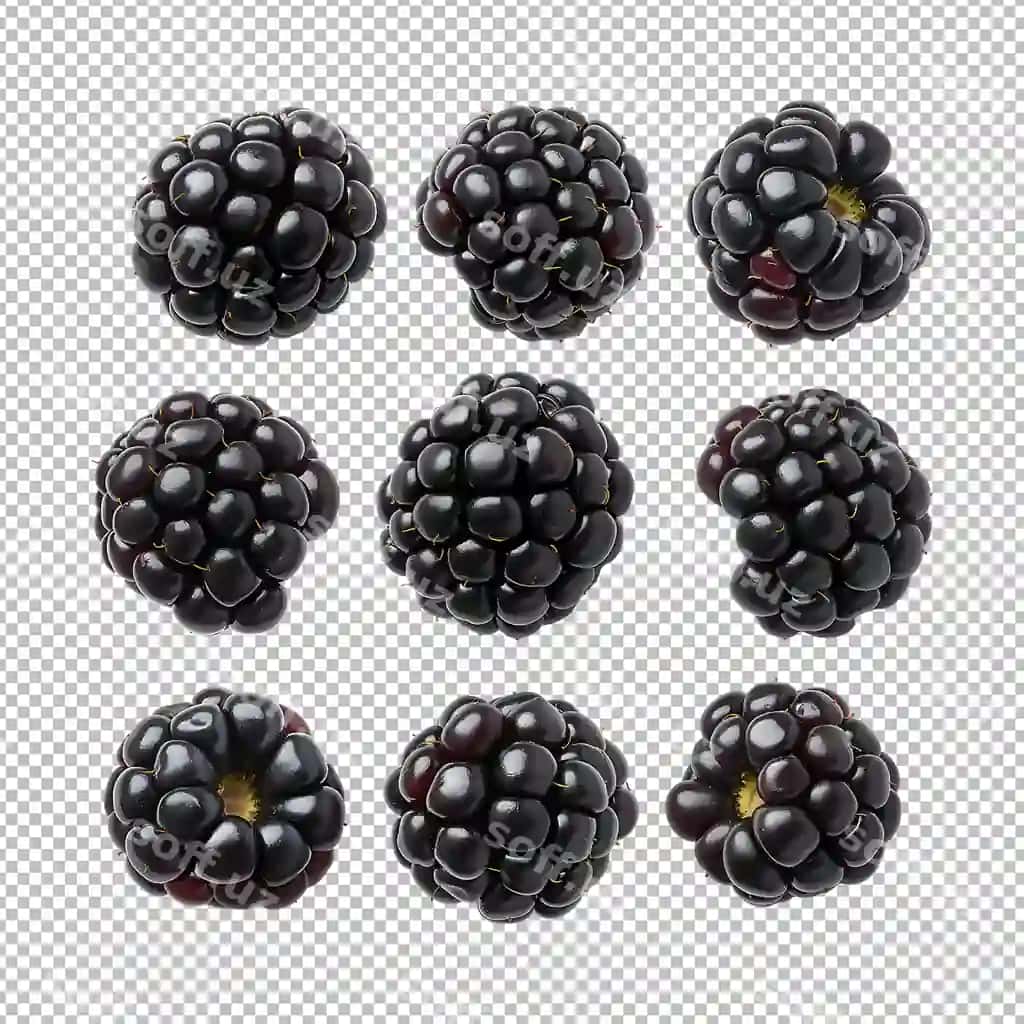 Blackberry komplekt ajraltirilgan shaffof fon | Blackberry set isolated transparent background