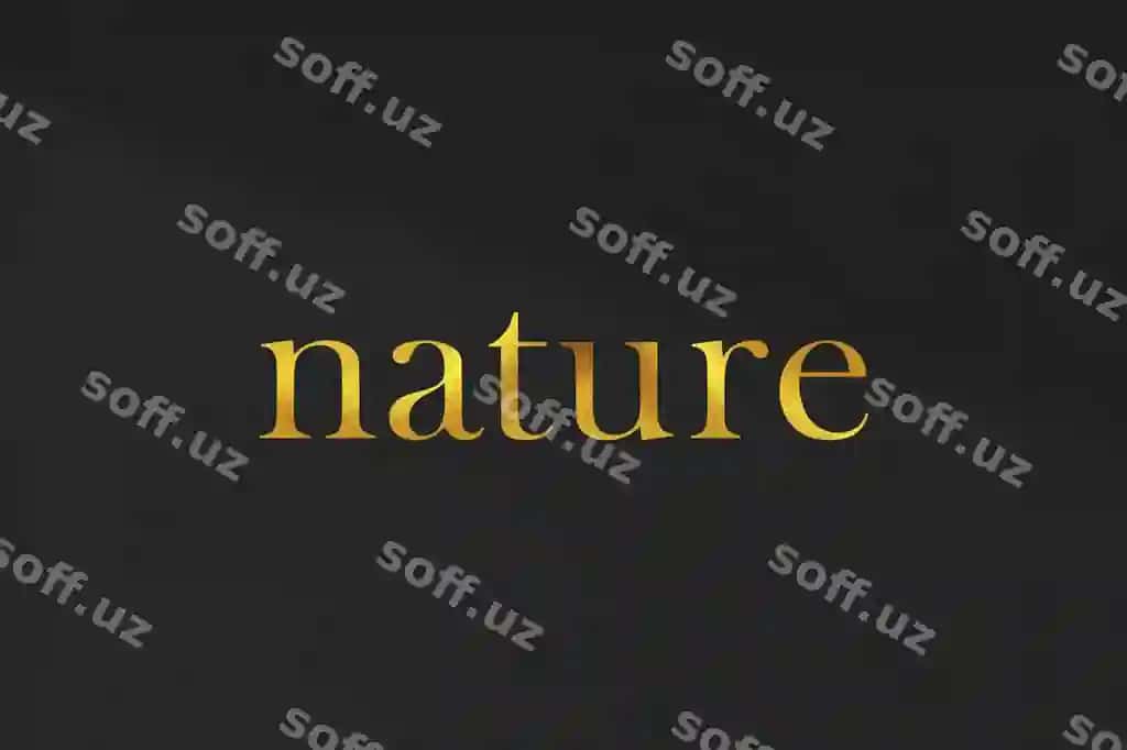 Tabiat o'ttiz harf logotip namuna shablon dizayn PSD | Nature gold letter logo mockup template design psd