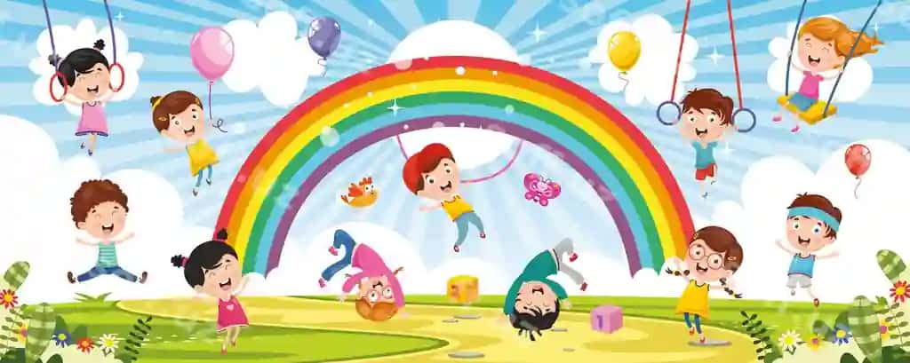 Vektor chizmasi baxtli bolalar | Vector illustration happy children