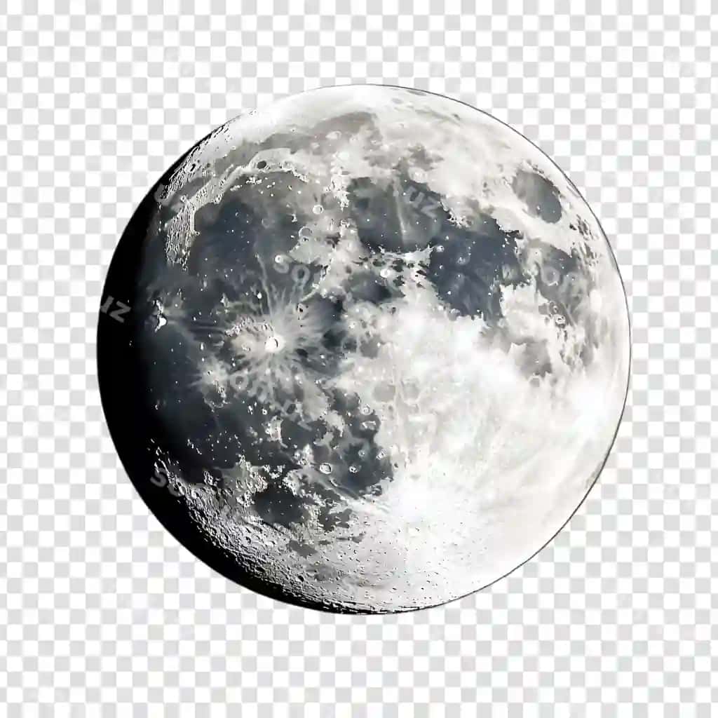 Oy shaffof ajraltirilgan fon | Moon isolated transparent background