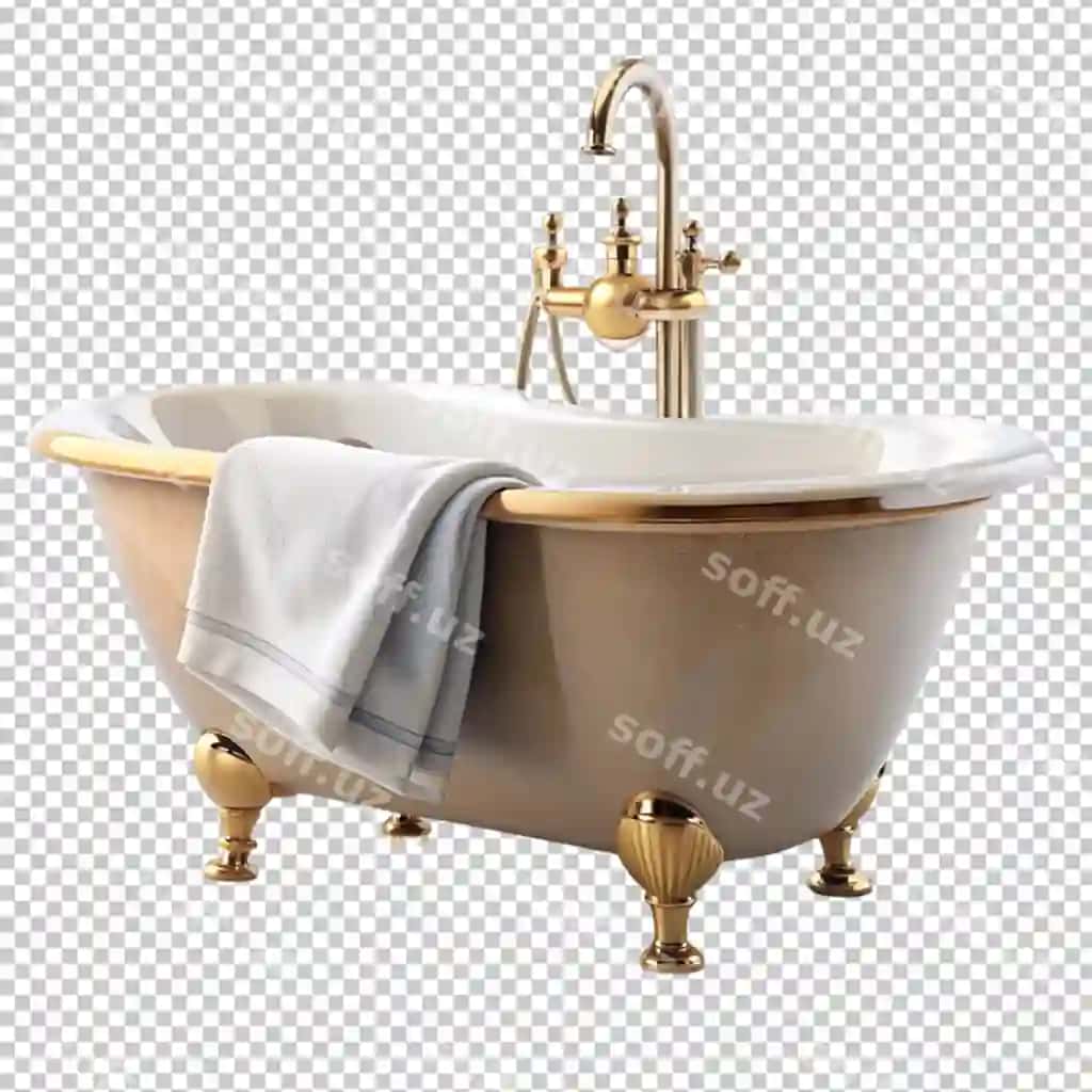 Vanna ajraltirilgan shaffof orqa fonda | Bathtub isolated transparent background