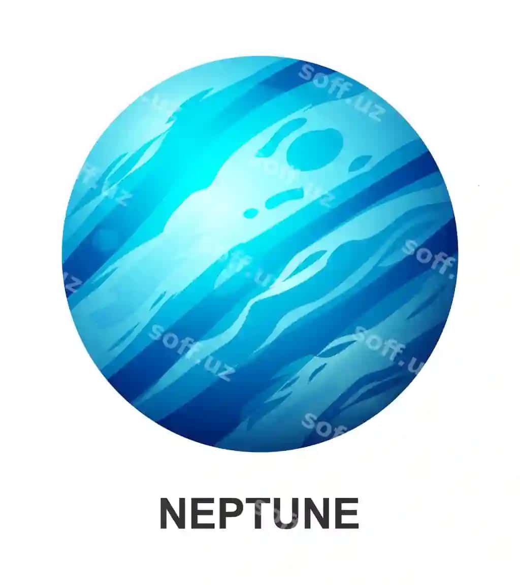 Neptun planet vektor illustratsiyasi ajraltirilgan oq orqa fon | Neptune planet vector illustration isolated white background