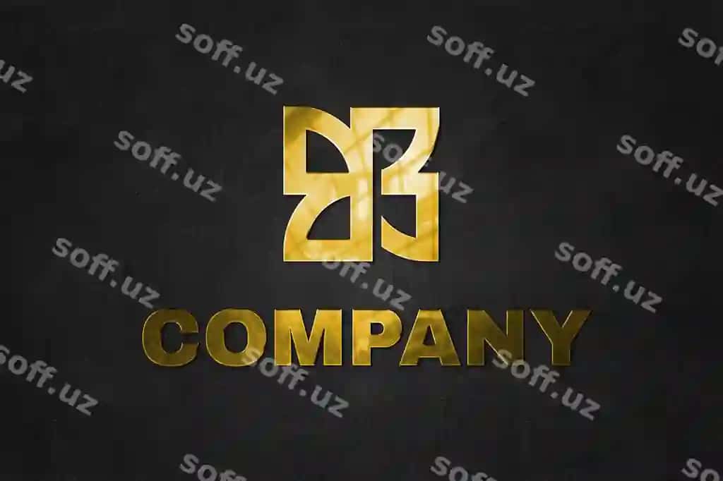 Qoplaytirilgan logo mockup psd oltin kompaniya slogan bu yerda matn | Emboss logo mockup psd gold company with tag line here text