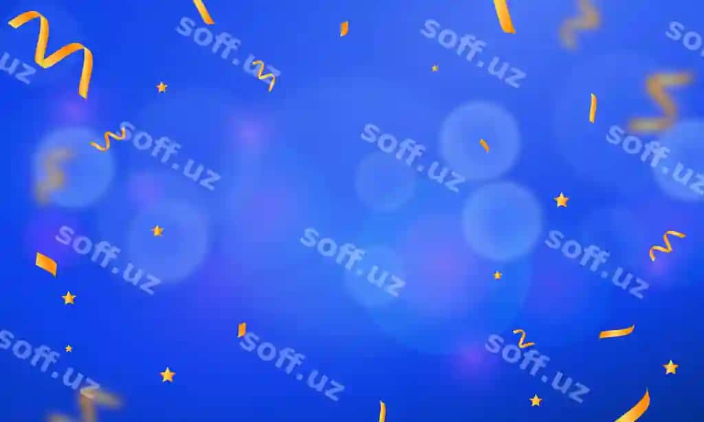 Vektor ko'k fon o'tkizilshamolli konfetti bilan | Vector blue background with golden confetti