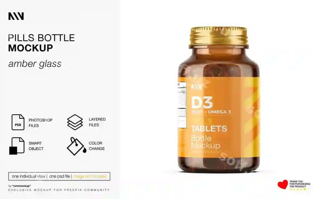 Flitok rasmligi | Pills bottle mockup
