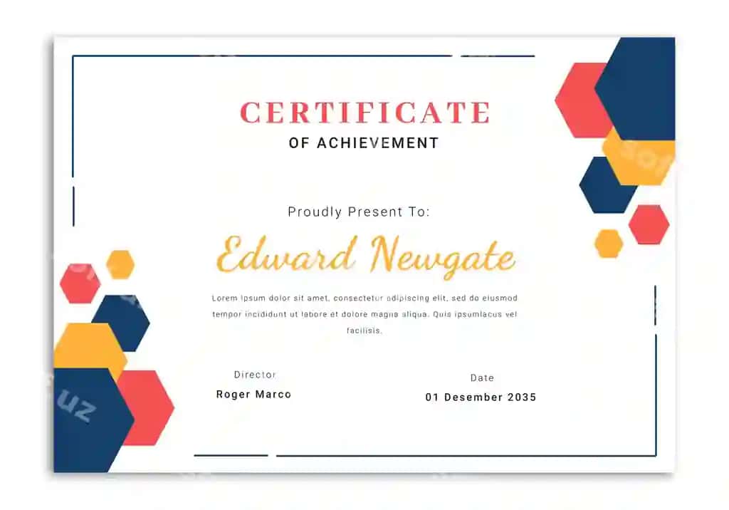 Zamonaviy chiroyli sertifikat dizayn shabloni | Modern elegant certificate design template