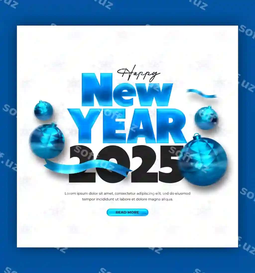 2025-yil Yangi yil bayrami uchun ijtimoiy tarmoqlar baneri Instagram posti | Happy new year 2025 celebration social media banner instagram post