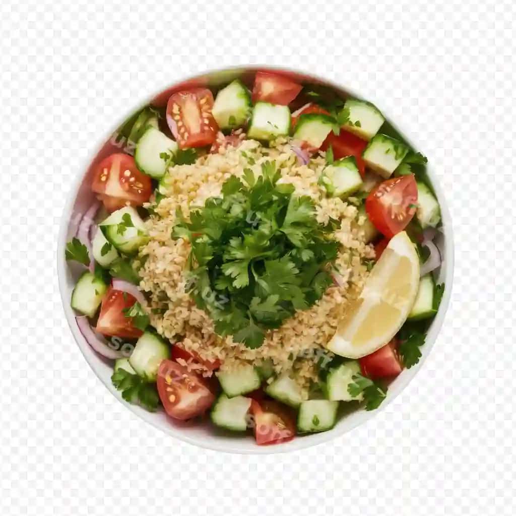 Choynacha salati limon donasi va avokado | Bowl salad with lemon wedge avocado