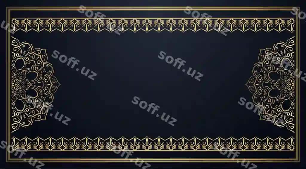 Vintage ramka oltin mandala bezzili | Vintage frame with gold mandala ornament
