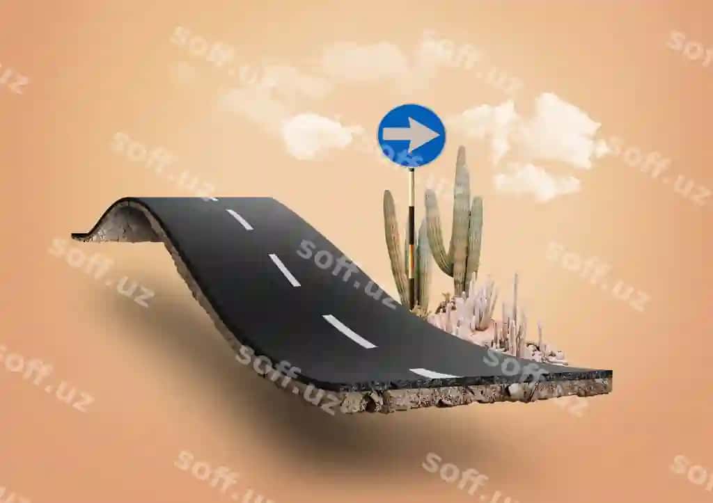 Yo'l uyg‘onuvchi osmon kollasshik dizayni | Road floating sky collage design
