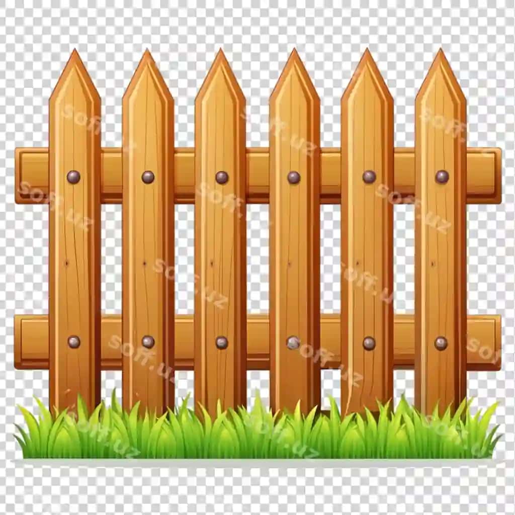 Multfil'm chegara ajraltirilgan shaffof orqa fonda | Cartoon fence isolated transparent background