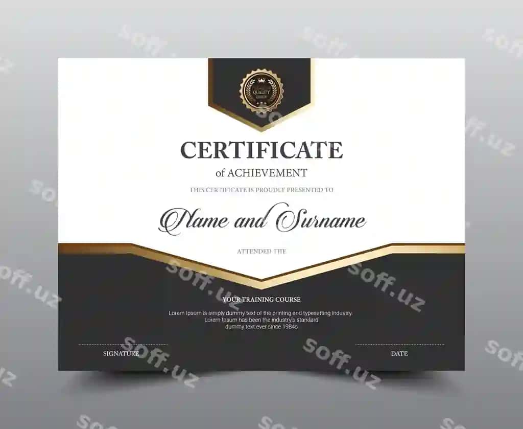 Guvohnoma joylashuvi shablon dizayni | Certificate layout template design
