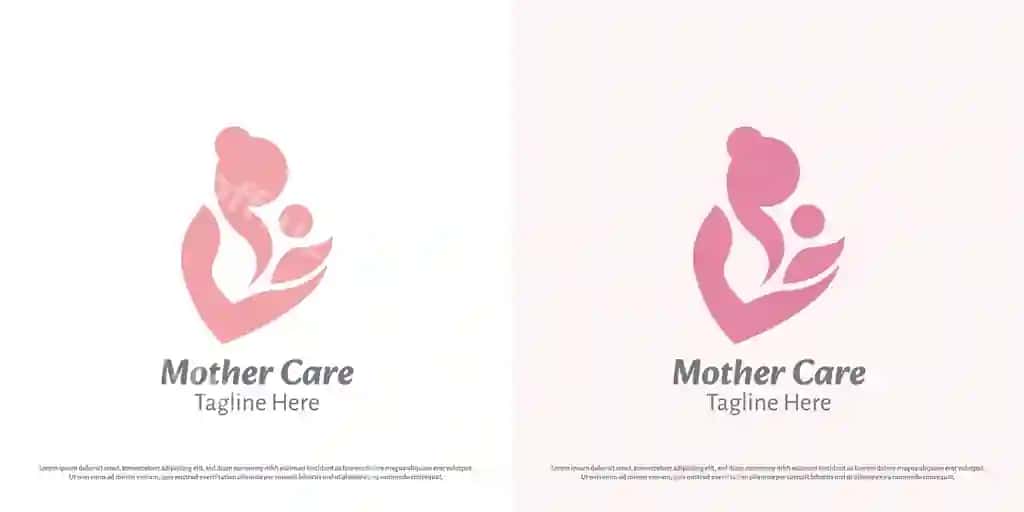 Ona bola logotip dizayni illustratsiya siluet ona bolani tutgan | Mother baby logo design illustration silhouette mother holding baby