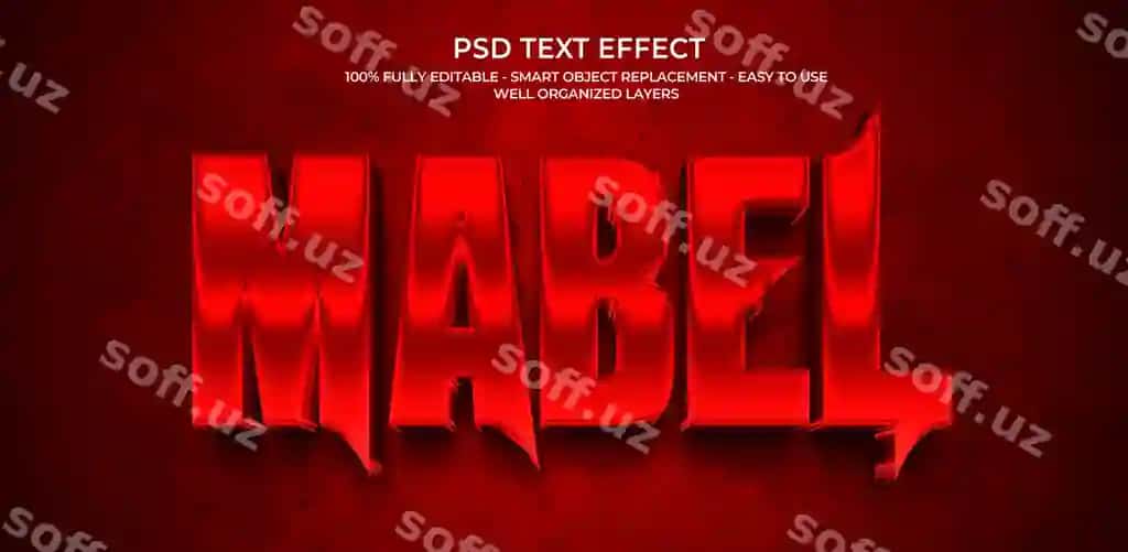 Mabel psd matn effekti | Mabel psd text effect