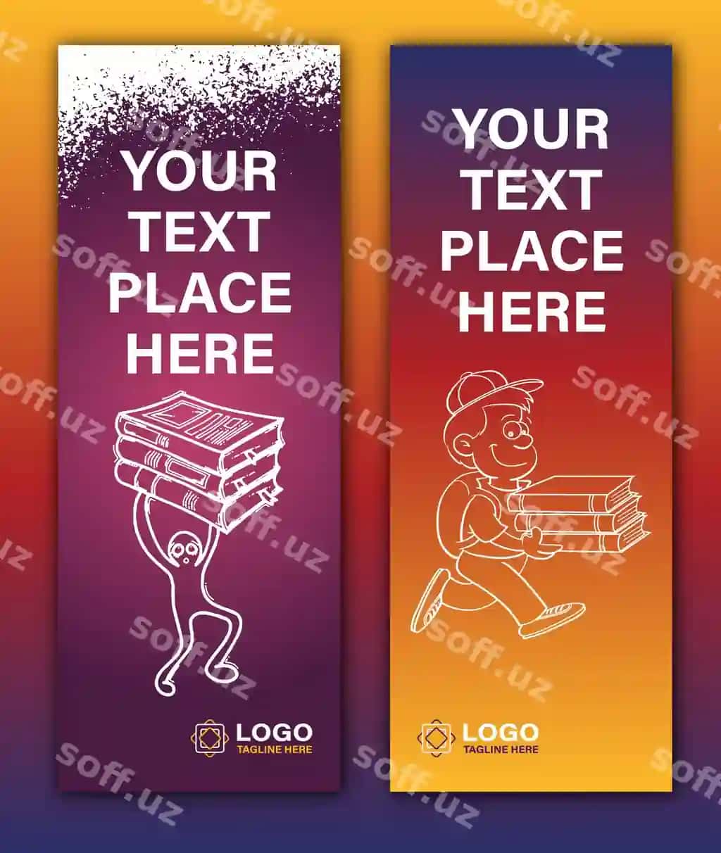 Ijodiy vektor ketma dizayn shabloni | Creative vector bookmark design template