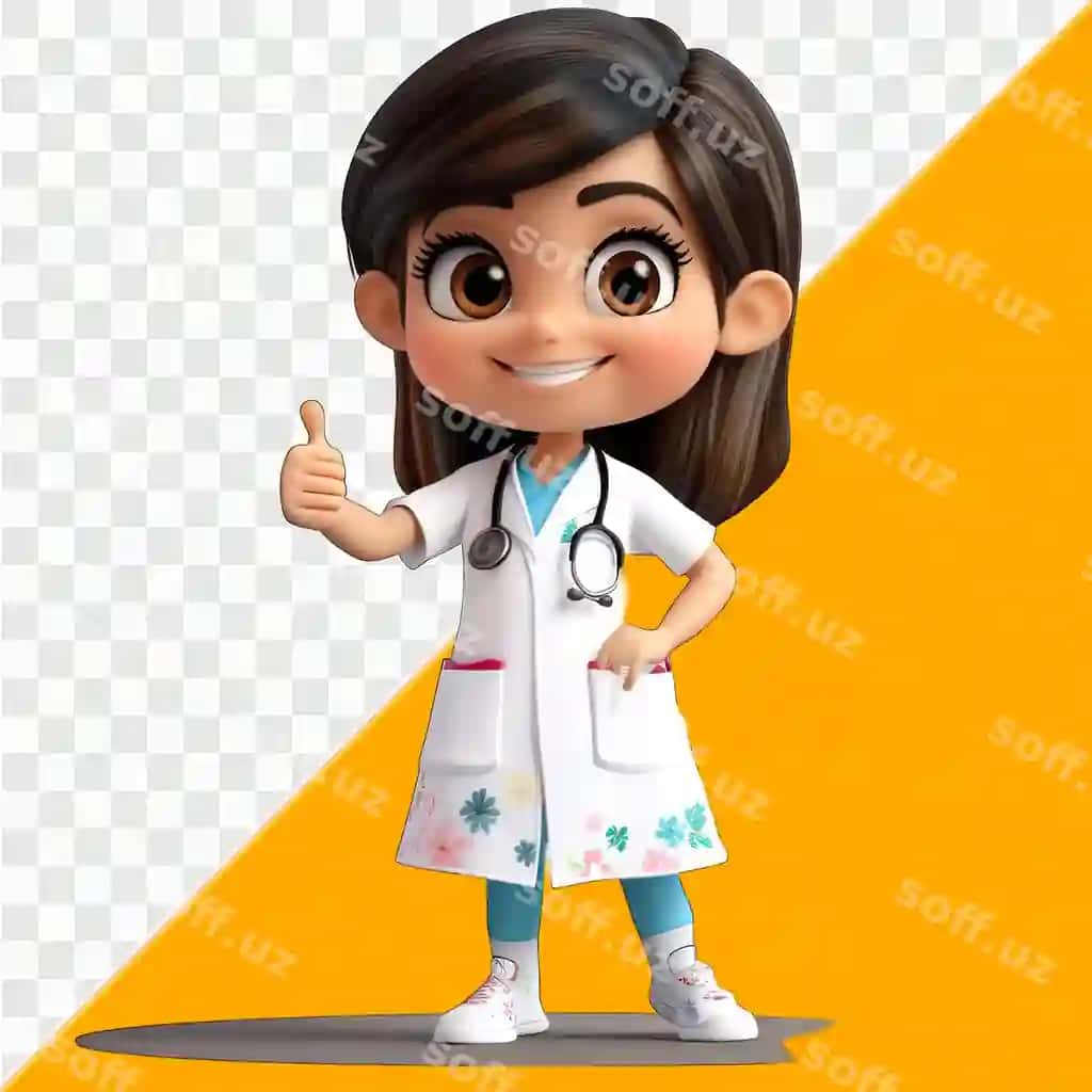 3d karyokat qiz doktor | 3d cartoon girl doctor