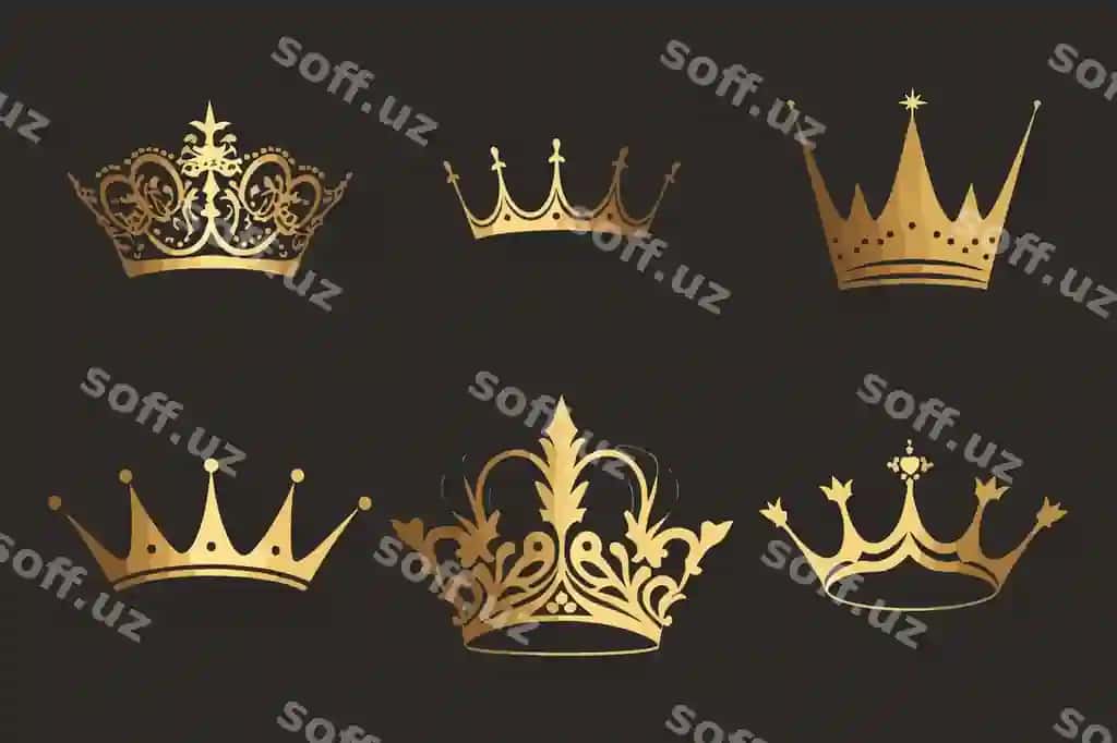 Siluetlar poygalar komplekti illustratsiya vektor dizayn kolleksiyasi | Silhouettes crowns set illustration vector design collection