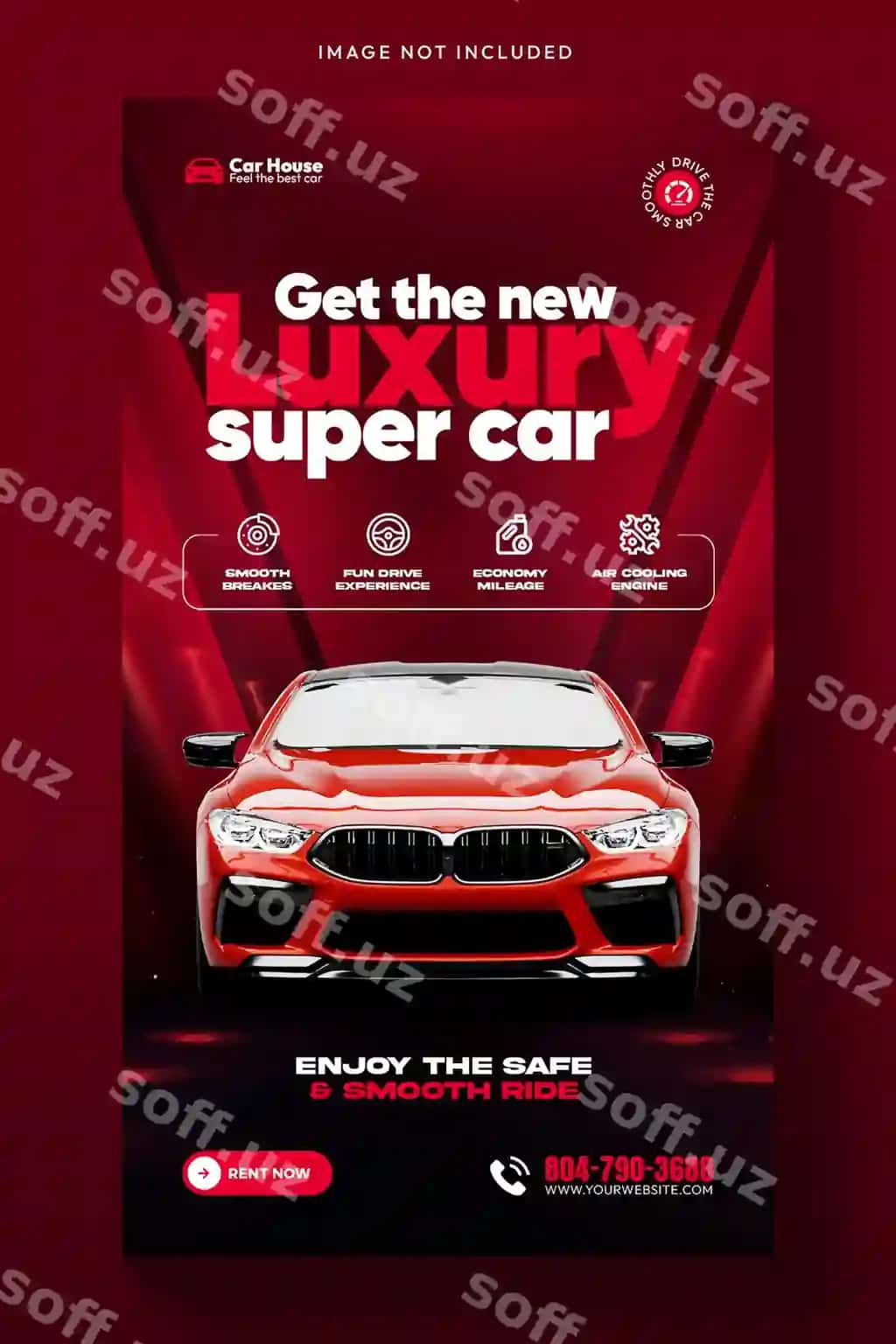Mashina ijaraga olish avtomobil sohosi Instagram Facebook story shabloni | Car rental automotive instagram facebook story template