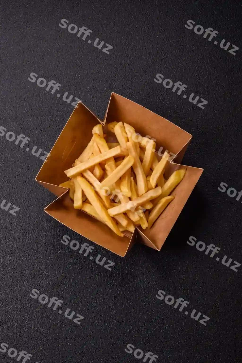 Tez ovqat kartoshka fri tuz va bahorat bilan | Fast food french fries with salt spices