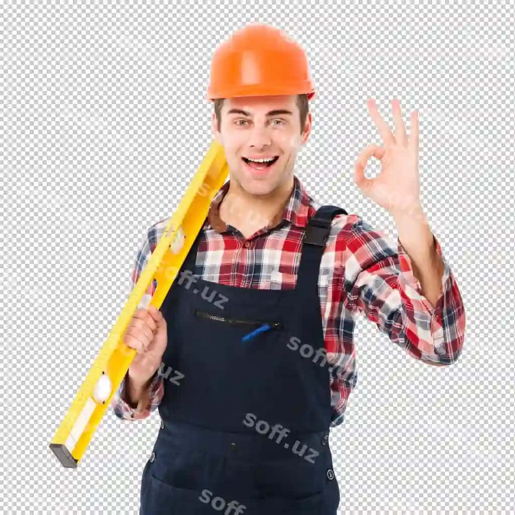 To'liq uzunlikdagi portret muvaffaqiyatli yosh erkak quruvchi | Full length portrait successful young male builder