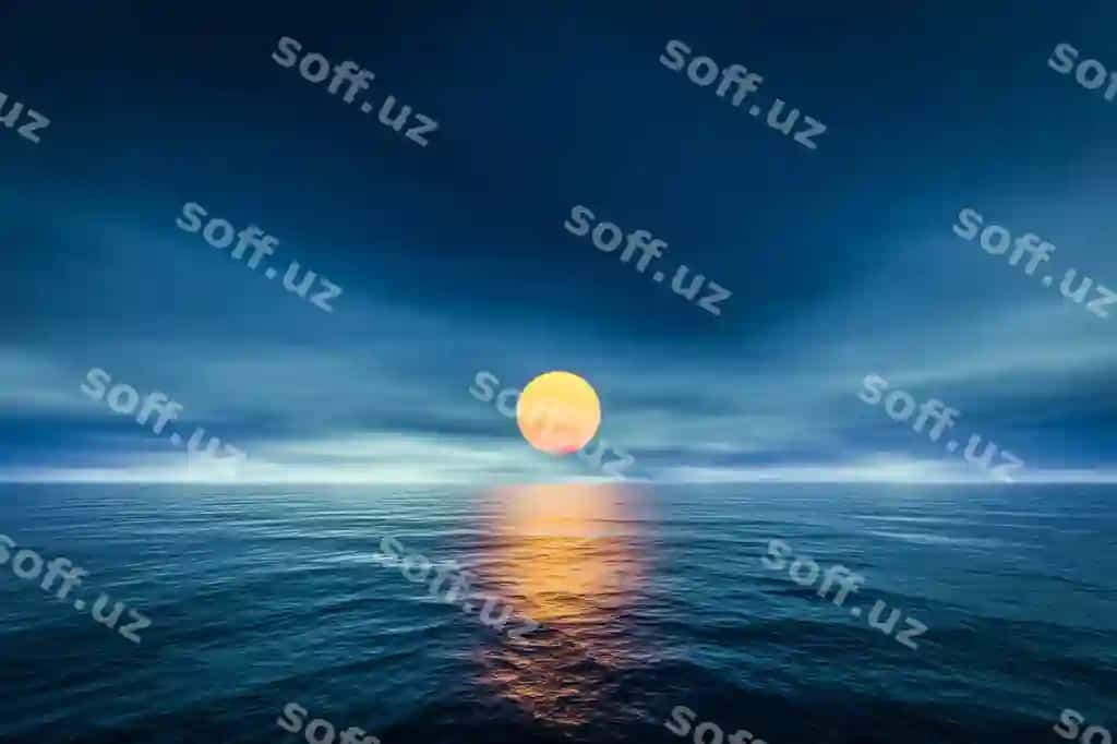 Manzaralı dengiz ko'rinishi ko'k osmondagi quyosh botishi | Scenic view seascape against blue sky sunset