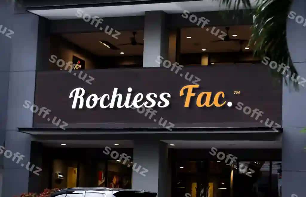 Psd 3d logo namuna restoran bino fassadasi | Psd 3d logo mockup restaurant building facade