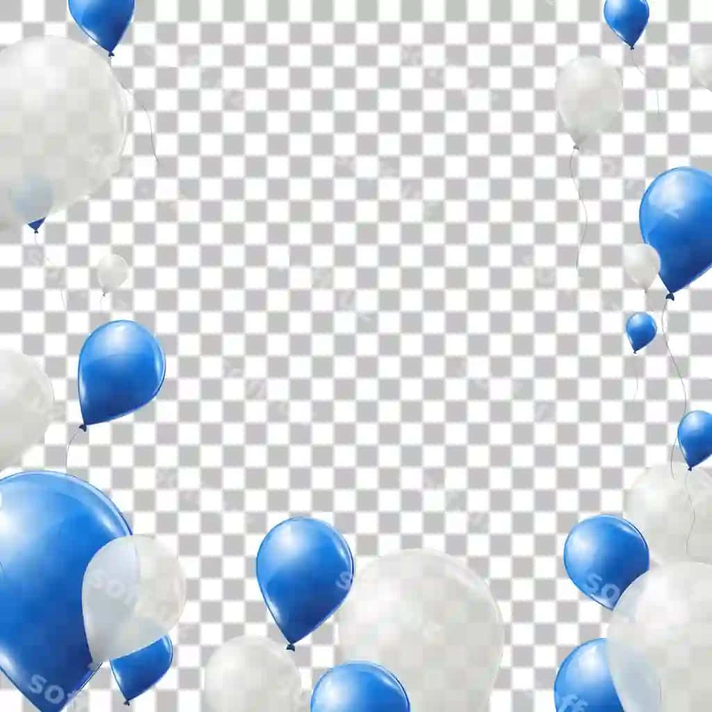 Ko'k-oq vektor sharqillar | Blue white vector balloons