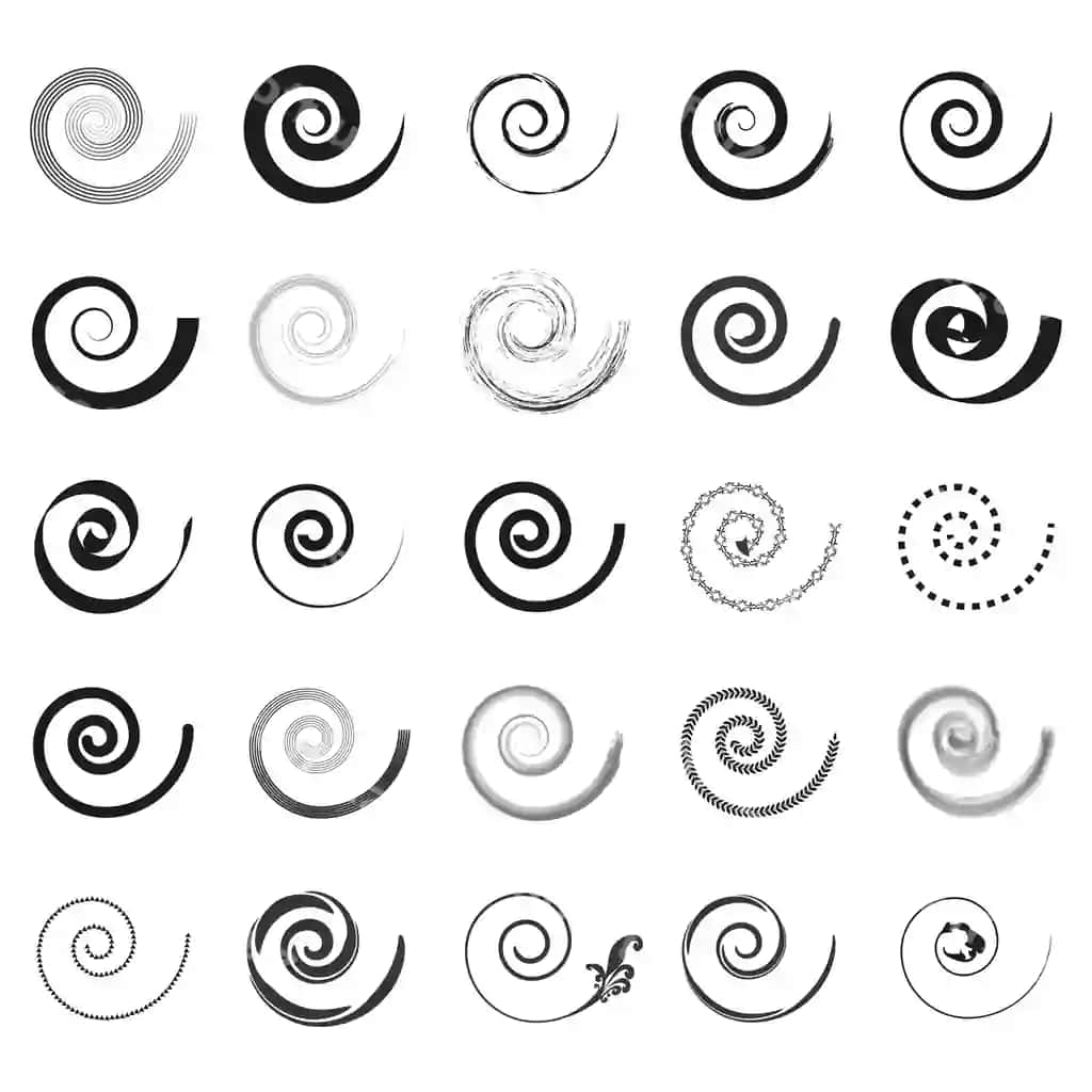 Spiral vektor ikonkalar abstrakt aylanma naqshlar geometrik dekorativ | Spiral vector icons abstract swirl patterns geometric decorative