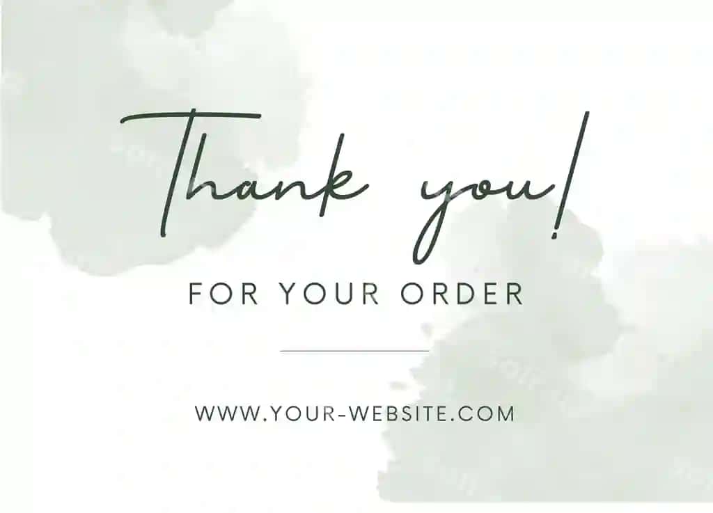 Minimalizmli rahmat kartasi yashil akvaramel shablon dizayni | Minimalist thank you card green watercolor template design