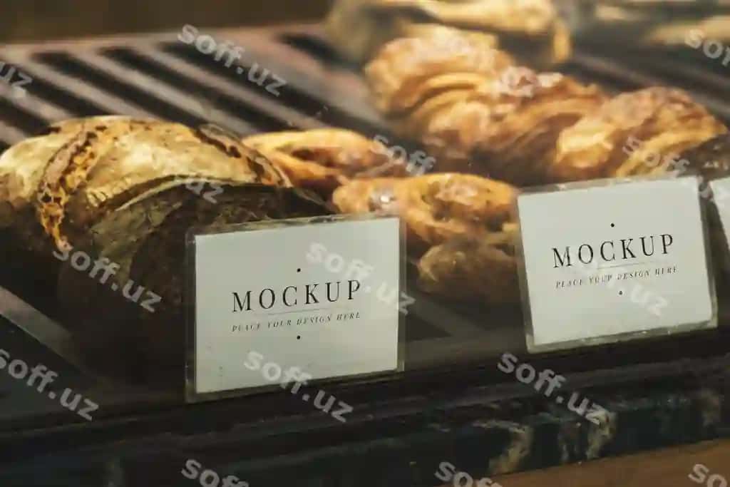 Yumshoq shirinliklar deyatki raftar etiketlari | Pastry shelf display labels