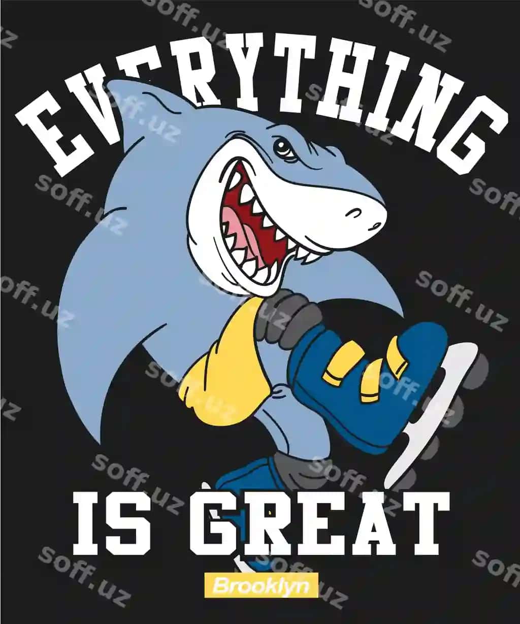 Qo'l bilan chizilgan so'nggi shark vektor dizayni futbolka bosishi | Hand drawn cool shark vector design t shirt printing