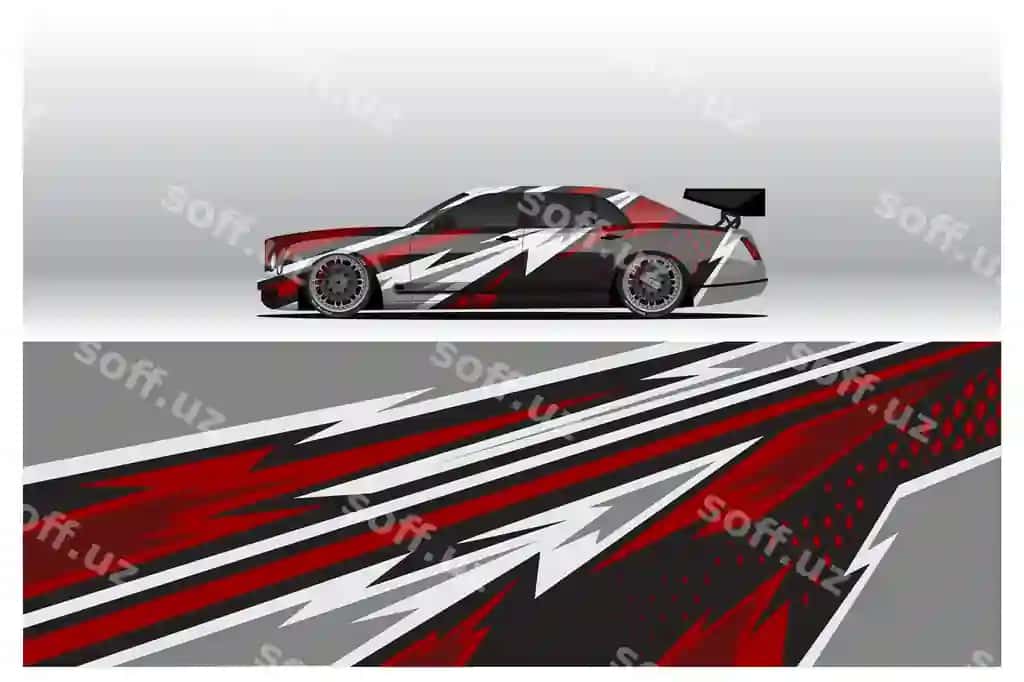 Mashina wrap dekali dizaynlari abstrakt sport arafati fona yaris liveriyasi | Car wrap decal designs abstract racing sport background racing livery