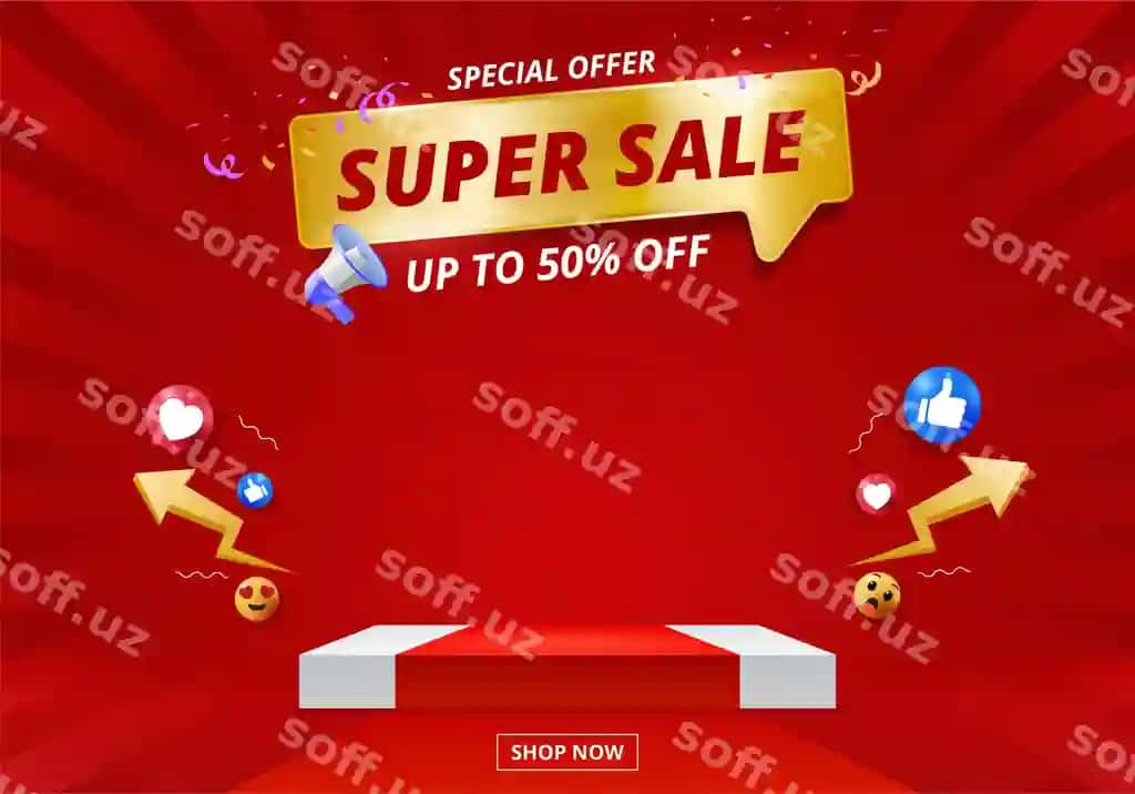 Aktsiya ijtimoiy tarmoqlar banner post shabloni | Sale social media banner post template