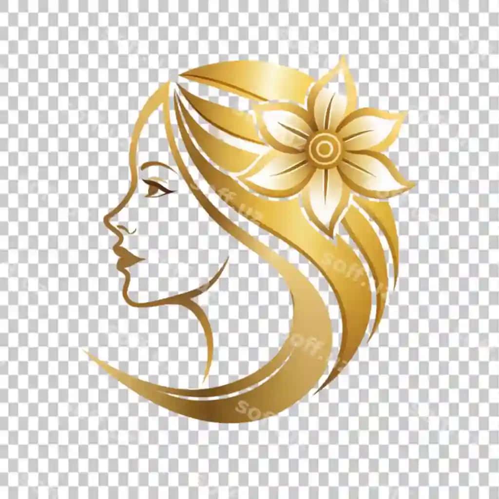 Ayolning yuzi gul bilan chizilgan shaffof fonda. | Face woman is drawn with flower transparent background