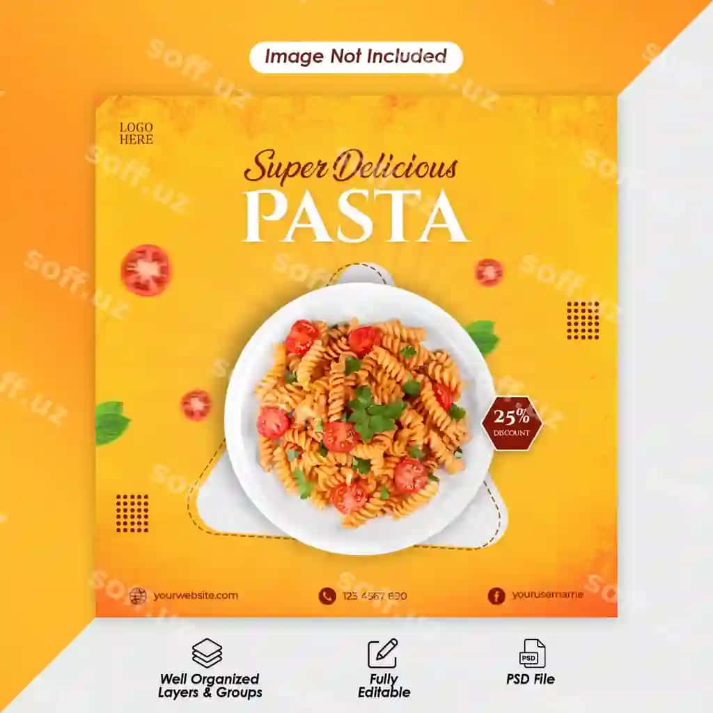 Poster juda mazali makaron va piyola tomatlari rasmi bilan | Poster super delicious pasta with bowl tomatoes picture pasta