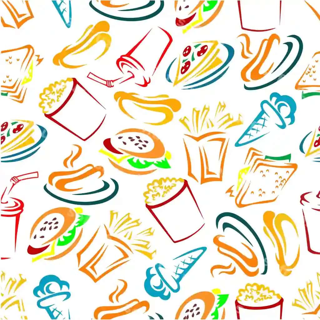 Rangli naqsh fastfood element | Colorful pattern fastfood element