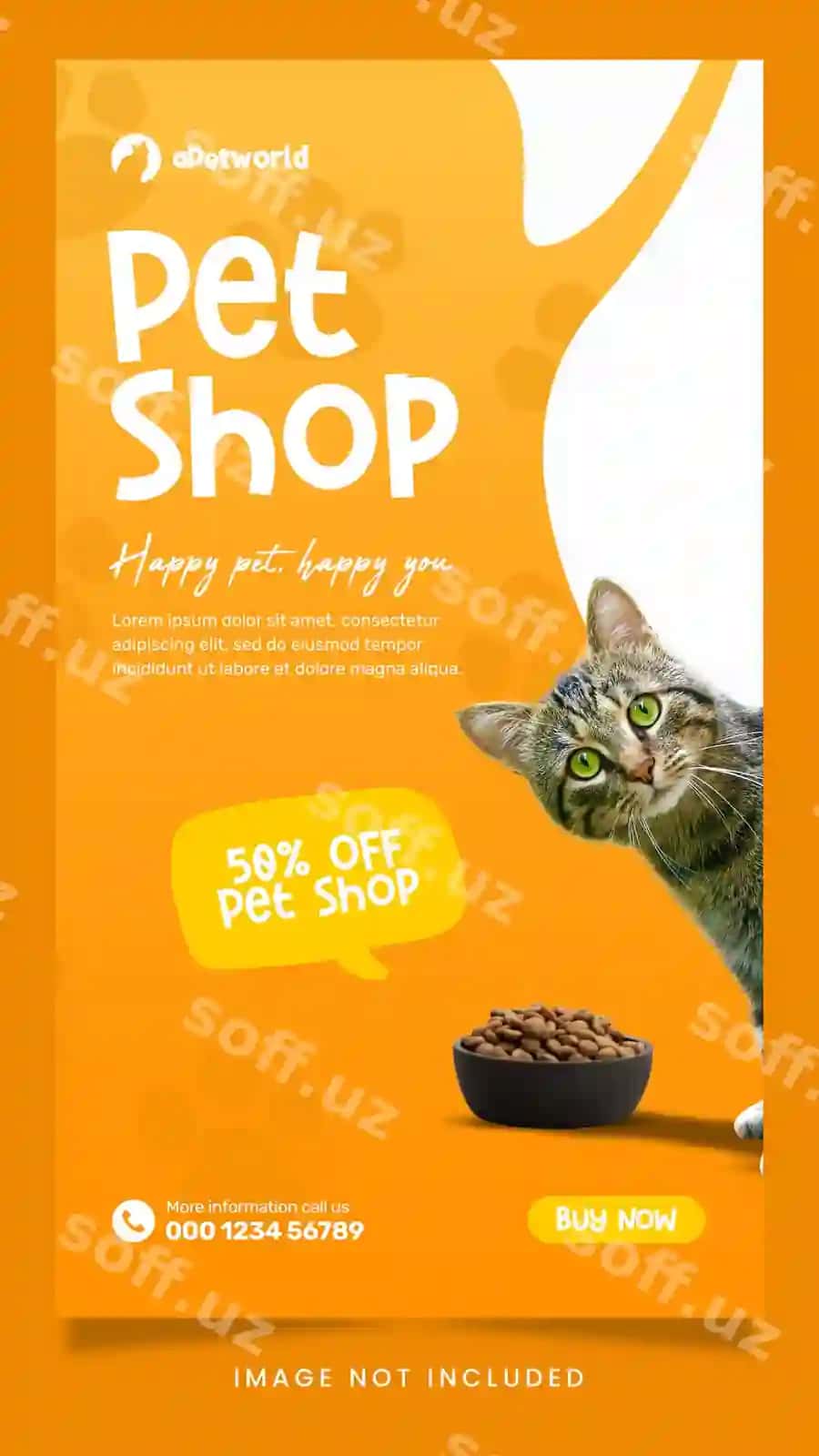 Binoqay sotuv do'kosi ijtimoiy tarmoqlar Instagram story shabloni | Pet shop social media instagram story template