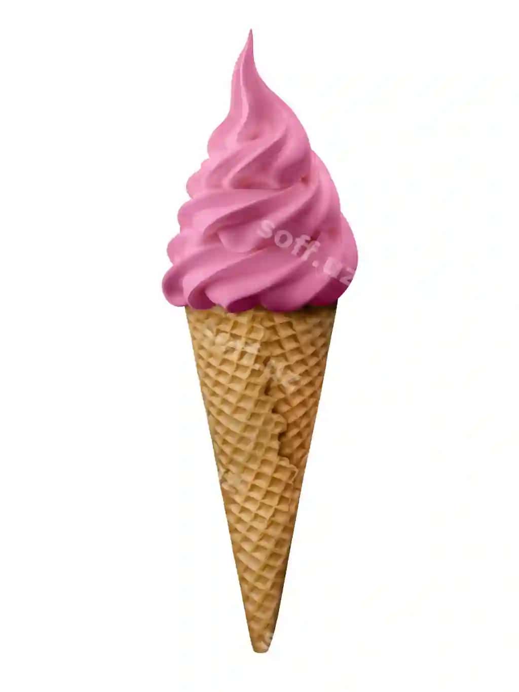 Mevali muzlatma quti rasmi ajraltirilgan oq fonda | Strawberry ice cream cone image isolated white background