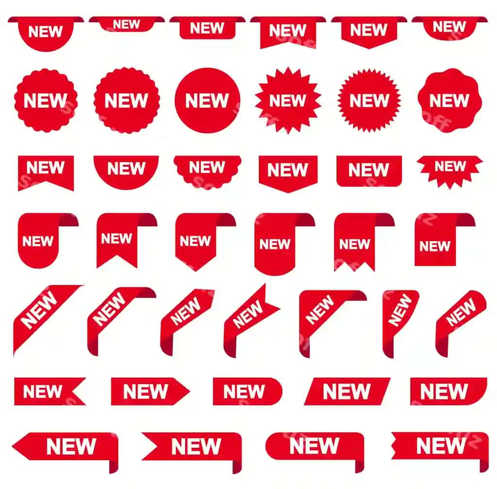 Yangi etiketkalar lenta banerlar shablon komplekt bo'sh bezatish grafik | New labels ribbon banners template set blank decoration graphic