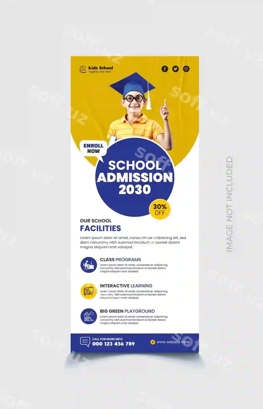Maktab bolalari aylanma baner dizayni | School kids rollup banner design