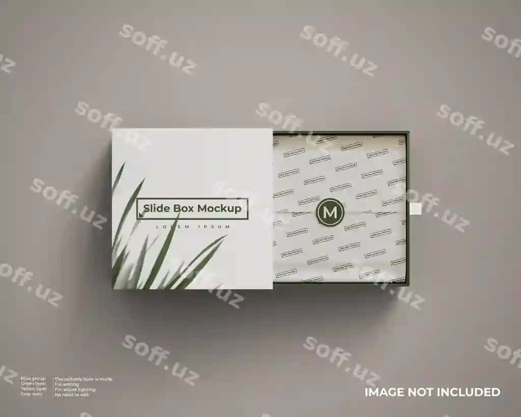 Yaqin slayd qutisi namuna ajralangan | Close up slide box mockup isolated