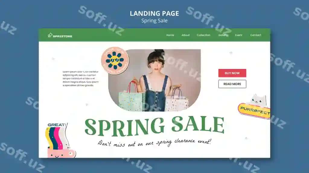 Bahor sotuvi uchun landin sahifa shabloni | Spring sale landing page template