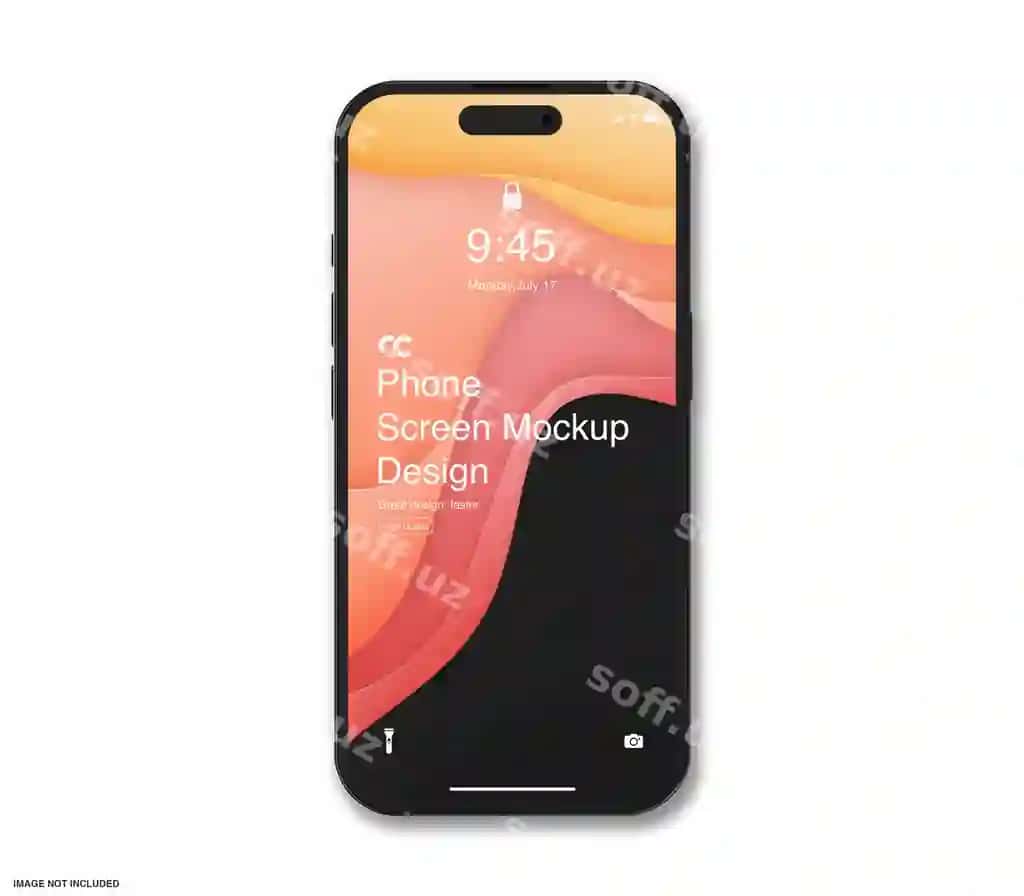 Smartfon ekrani namunasi yuqori ko'rinish | Smartphone screen mockup top view