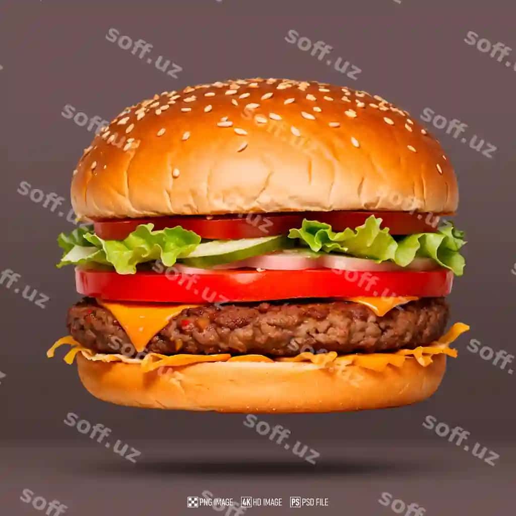 Misharif burger taze hamburger fastfood mol go'shti va pishloq bilan | Tasty burger fresh hamburger fastfood with beef cheese